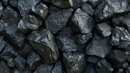 Jagged coal texture up close