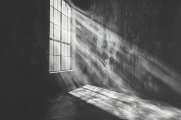 Shadows Dance: A Monochrome Symphony of Light Through the Window