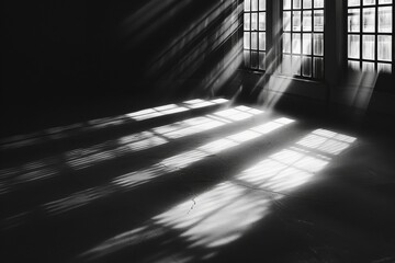 Shadows Dance: A Monochrome Symphony of Light Through the Window