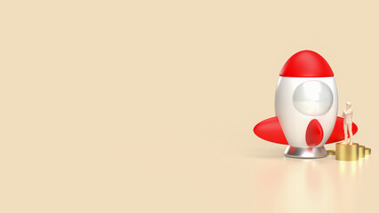 The rocket for start up Business or sci education concept 3d rendering.