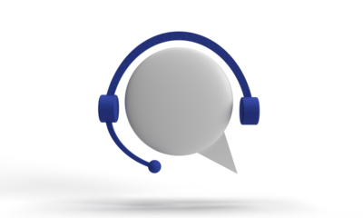 Object icon customer service client service technology communication woman man support office man happy computer concept success feedback business phone marketing online professional call assistance 