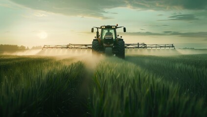 Fototapeta premium Tractor on the Field
