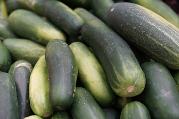 Green Cucumber and Vegetables from Sacolão market