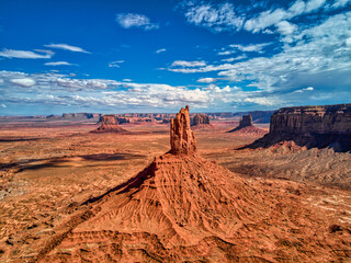 Panoramic View of the Desert Landscape in Monument Valley