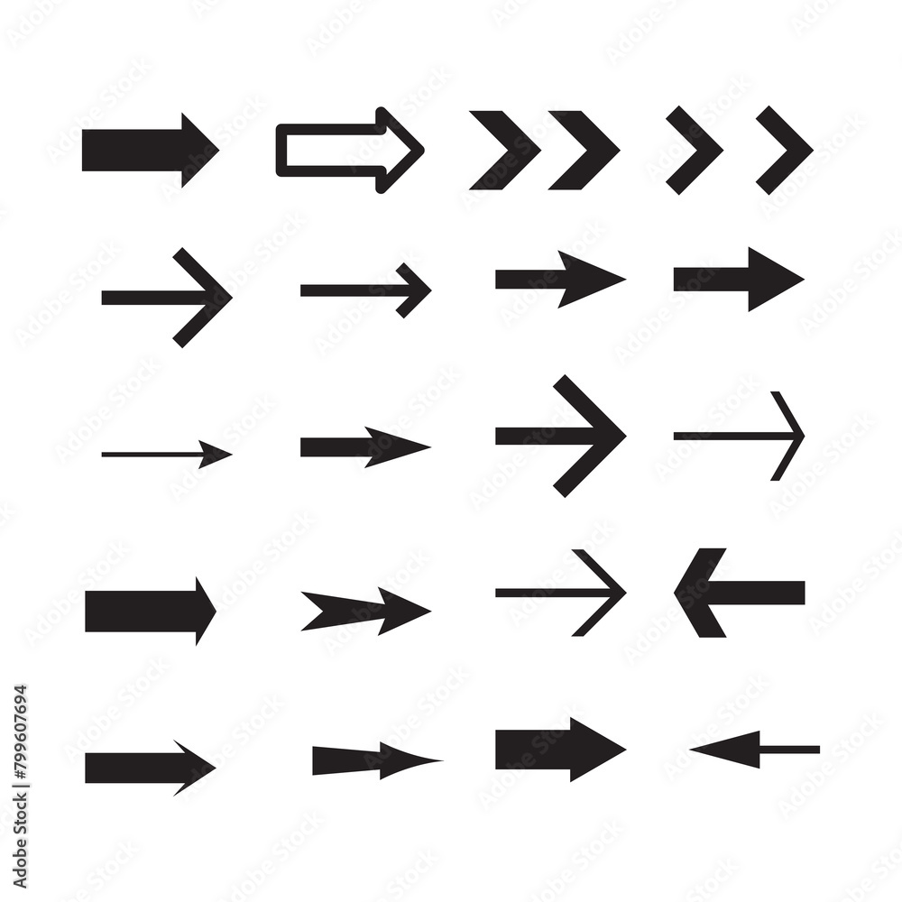Poster vector arrow icon set. simple flat trendy style arrow symbol illustration for web and app..eps