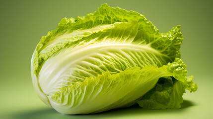 Chinese cabbage on light green background, close-up - obrazy, fototapety, plakaty