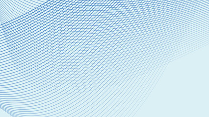 Blue oblique curved lines background vector image for backdrop or presentation