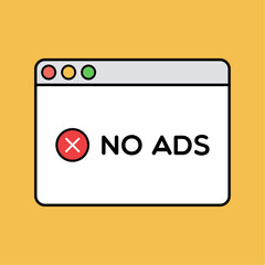 No Ads Window Illustration - obrazy, fototapety, plakaty