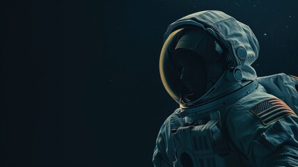 Astronaut in space with dark background