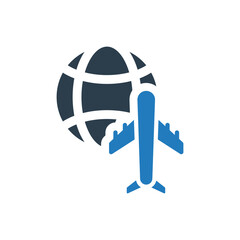 Global air travel icon