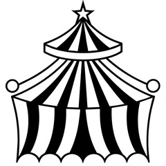 Vintage art circus tent icon Vector Design and illustration