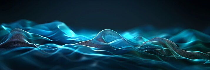 seamless moving wave motion graphic loop mkv file, in the style of light painting, light black and blue, vray tracing, selective focus background aspect ratio  3:1