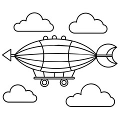 steampunk airship cloud design Latest and Premium Vector Design and illustration