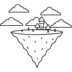 A surreal floating island Latest and Premium Vector Design and illustration