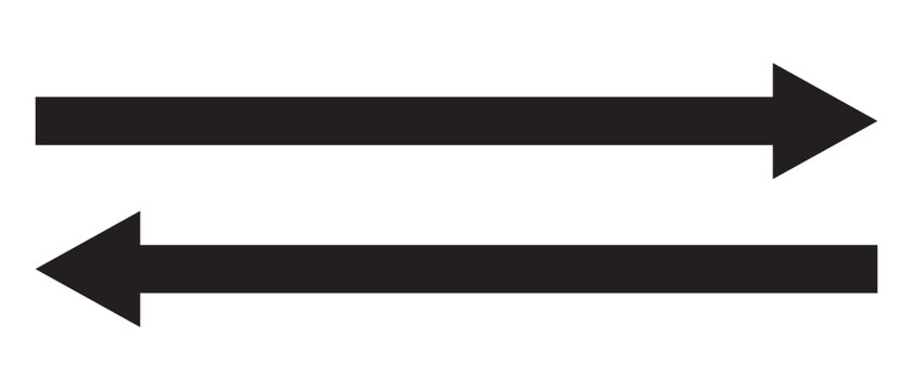 recommend clip art: Set of long arrow vector, icon. Black horizontal double side arrow. Straight long arrow vector icon set. Long arrows left and right in flat style. Long arrow silhouette, symbol, icon design. 