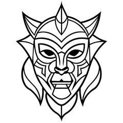 Tribal mask design head tattoo Vector Design and illustration