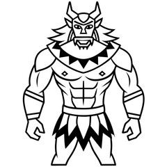 illustration of a tribal beast warrior Vector Design and illustration