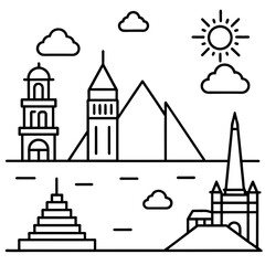 vector illustrations of famous place Latest and Premium Vector Design and illustration