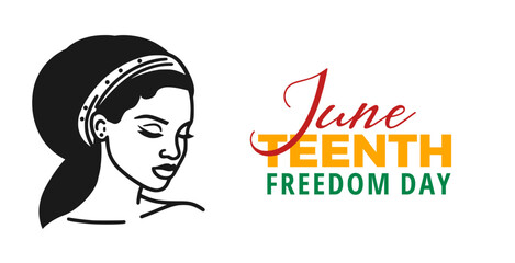 The Juneteenth, June 19. Freedom day. Vector illustration. 