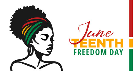 The Juneteenth, June 19. Freedom day. Vector illustration. 
