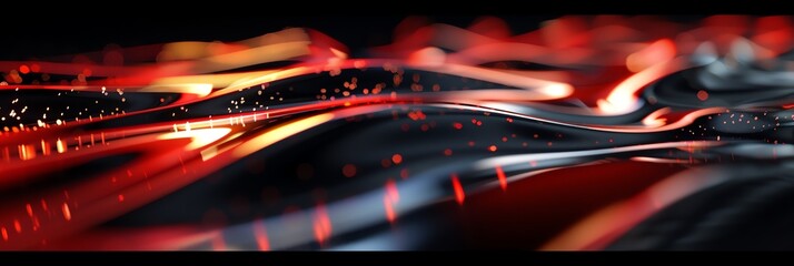 seamless moving wave motion graphic loop mkv file, in the style of light painting, light red,  black, pink, vray tracing, selective focus background aspect ratio 3:1