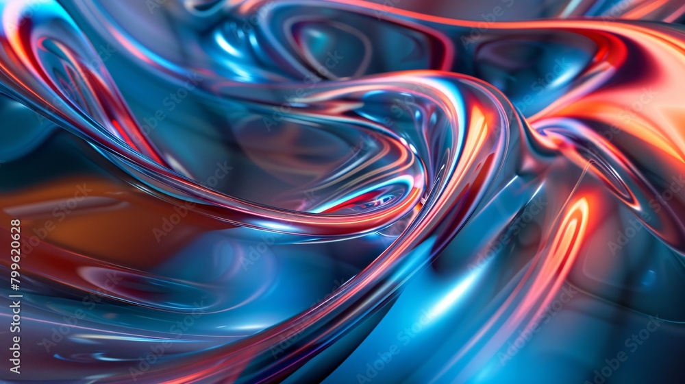 Poster glowing abstract motion of dynamic flowing and swirling liquid pattern background wallpaper design