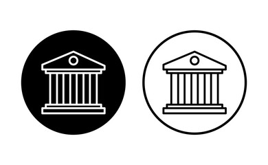 Bank icon set. bank vector icon, museum, university