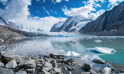 Majestic glacier lakes, nature's jewels
