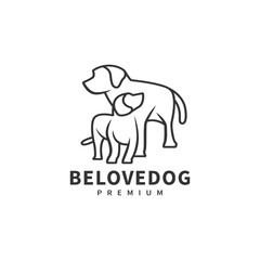 monoline dog vector logo design for dogs lovers 3