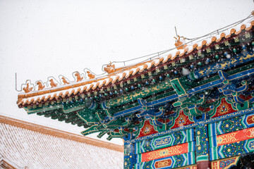 the roof of the chinese temple