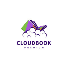 modern Cloud book logo design 2