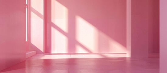 Inside a room with a close-up of pink walls and a window, creating a cozy atmosphere
