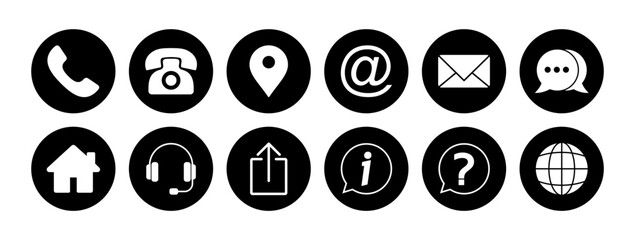 Contact us icon vector. web icon vector. business card contact information icon.