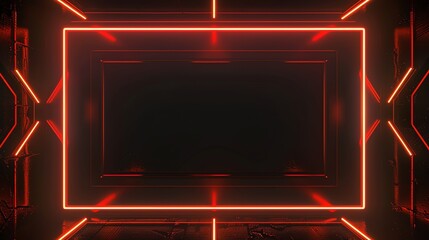 neon frame on black background, retro futurism aspect ratio 16:9