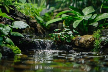 Fototapeta premium Freshwater planted aquarium (aquascape) with live plants