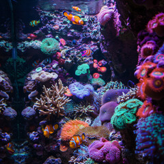 Obraz premium sea, underwater, water, coral, reef, fish, ocean, diving, tropical, nature, scuba, beach, snorkeling, travel, summer, marine, egypt, clear, blue, island, caribbean, dive, coral reef, sand, school