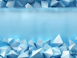 3D illusion background featuring geometric shapes that seem to pop out from a misty blue backdrop