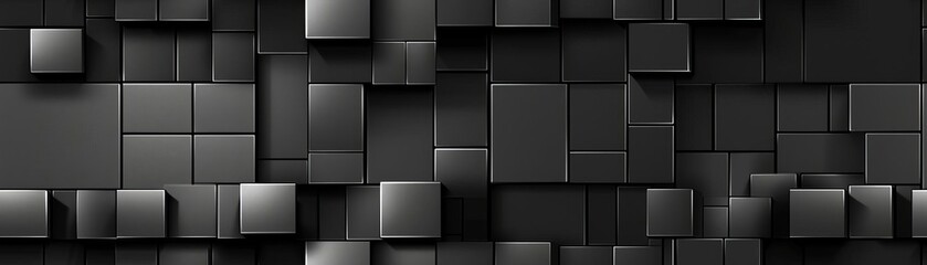 3D Geometric Background Illustration  Interlocking 3D cubes in a monochrome color scheme, creating a sophisticated and modern background