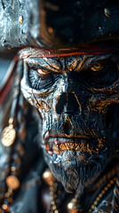 Obraz premium The Grim Buccaneer:A Haunting Midnight Plunderer from the Abyss