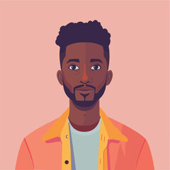 Diverse people portrait, flat style vector design illustration of young man