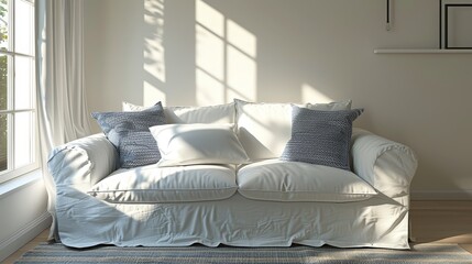 Sofa Bed Space Saving: A 3D illustration demonstrating the space-saving feature of a sofa bed