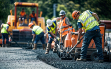 close-up-image-of-asphalt-contractors-diligently