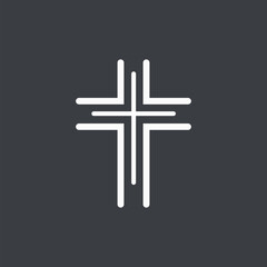 Obraz premium vector cross symbol. Icons set. Cross of christian religion. Jesus Christ and God, faith sign. Church and pray, religion and resurrection.