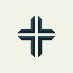 vector cross symbol. Icons set. Cross of christian religion. Jesus Christ and God, faith sign. Church and pray, religion and resurrection.