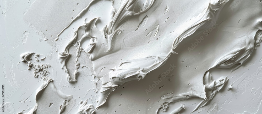 Poster white wall covered in various colorful paint splatters creating a messy and artistic background