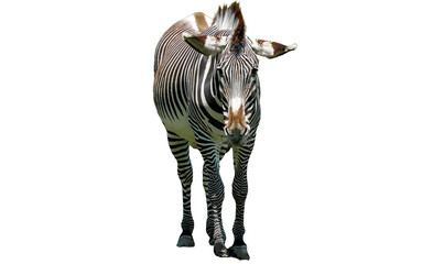 Grévy's zebra (Equus grevyi), isolated on a white background 
