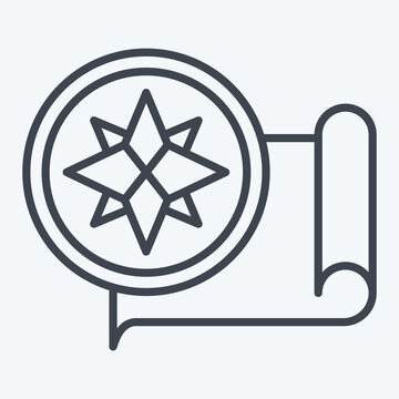 recommend clip art: Icon Compass. related to Navigation symbol. line style. simple design illustration
