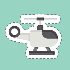 Sticker line cut Helicopter. related to Navigation symbol. simple design illustration