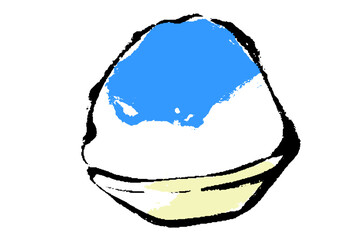 ブルーハワイ味のかき氷のイラスト