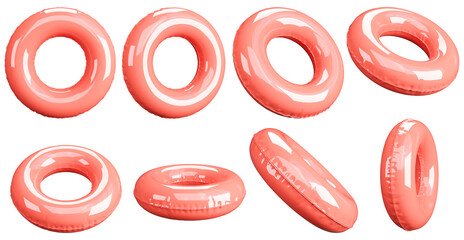 pink swim ring isolated on white, with clipping path.